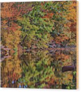 Autumn Reflections On The Chocorua River Wood Print