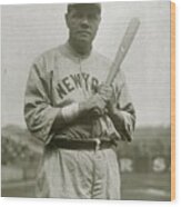 Babe Ruth Aetherial Wood Print