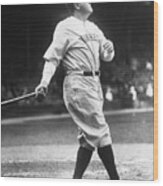 Babe Ruth Watches One Fly Wood Print
