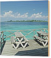 Bahamas, Nassau, Weathered Picnic Wood Print