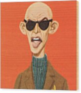 Bald Man In Tweed And Sunglasses Wood Print