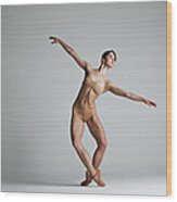 Ballerina Balancing Wood Print