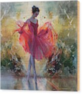 Ballerina Dance Girl Kk45a Wood Print