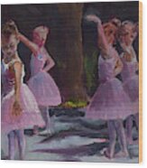 Ballerinas Under The Trees - Dancing Wood Print