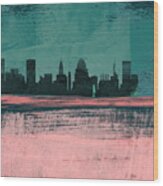 Baltimore Abstract Skyline Ii Wood Print