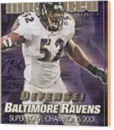 Baltimore Ravens Ray Lewis, Super Bowl Xxxv Sports Illustrated Cover Wood Print