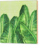 Banana Leaf 2 - Banana Leaf Pattern 2 - Tropical Leaf Print - Botanical Art - Green Wood Print