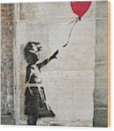 Banksy Street Art Girl With Balloon Wood Print