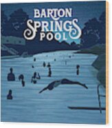 Barton Springs Pool Art Print Wood Print