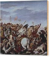 'battle', 17th Century, Italian School, Canvas, 133 Cm X 215 Cm, P00139. Wood Print