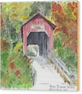 Bean Blossom Bridge, Nashville, Indiana Wood Print