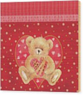 Bears In Love Choco Wood Print