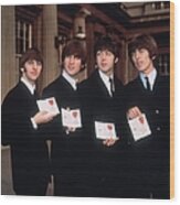 Beatles At Buckingham Palace Wood Print