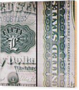 Ben Franklin Liberty 1880 American Fifty Dollar Bill Currency Polyptych Artwork 2 Wood Print