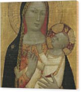 Bernardo Daddi -florence, Active Ca .1312- 1348-. The Virgin And Child -ca. 1340 - 1345-. Tempera... Wood Print