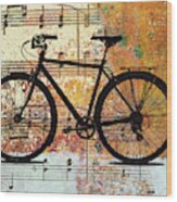 Bicycle Music Wood Print