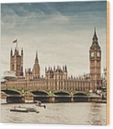 Big Ben And The Parliament In London Wood Print