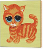 Big Eyed Cat Wood Print