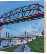Big Four Bridge At Sunset - Jeffersonville - Indiana Wood Print