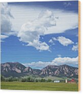 Big Sky And Clouds Over Boulder Wood Print