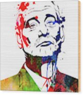 Bill Murray Watercolor Wood Print