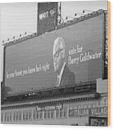 Billboard Of Barry Goldwater Wood Print