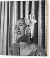 Billie Holiday Sings Wood Print