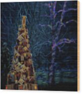 Birdhouse Tree Wood Print