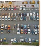 Birds Eye View Of Vehicles Wood Print