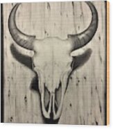 Bison Skull Wood Print
