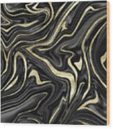 Black Gray White Gold Marble #1 #decor #art Wood Print