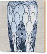 Blue & White Vase I Wood Print