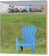 Blue Chair Wood Print