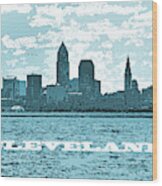 Blue Cleveland Wood Print