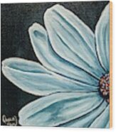 Blue Daisy Wood Print