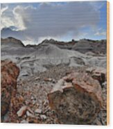 Blue Mesa Sunset In Petrified Forest Np Wood Print