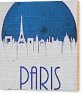 Blue Moon Drips Over Paris Wood Print