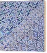 Blue Mosaic Wood Print