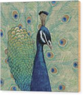 Blue Peacock I Wood Print