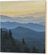 Blue Ridge Parkway Asheville Nc Those Layers Of Blue Wood Print