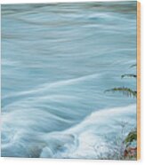 Blue River Flows By Wood Print