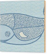 Blue Whale Wood Print
