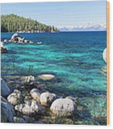 Bonsai Rock, Lake Tahoe, Panorama Wood Print