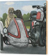 Born To Be Wild Silver And Red Wood Print