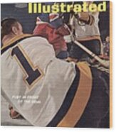 Boston Bruins Goalie Don Head And Patrick Stapleton Sports Illustrated Cover Wood Print