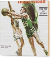 Boston Celtics Frank Ramsey And Sports Illustrated Writer Sports Illustrated Cover Wood Print