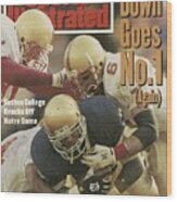 Boston College Defense Stops University Of Notre Dame Sports Illustrated Cover Wood Print