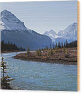 Bow River, Alberta, Canada Wood Print