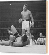 Boxers Muhammad Ali And Sonny Liston Wood Print