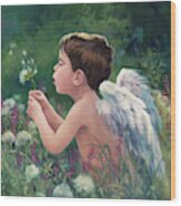 Boy Angel Wood Print